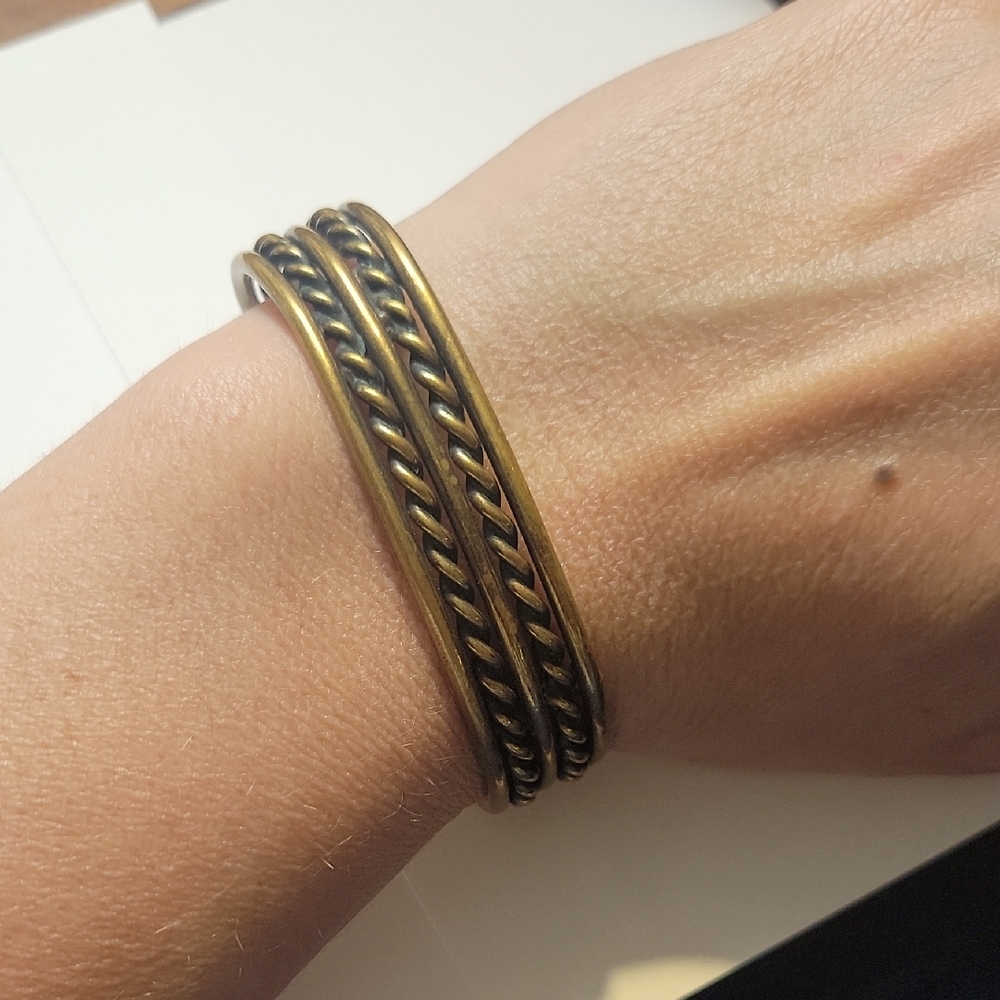 Vintage Brass Twisted Bangle Bracelet